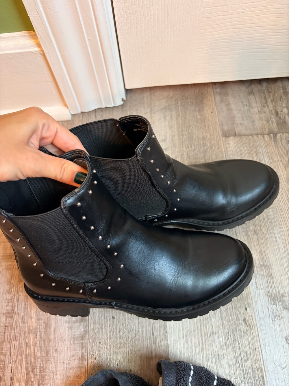 Black Studded Chelsea Boots